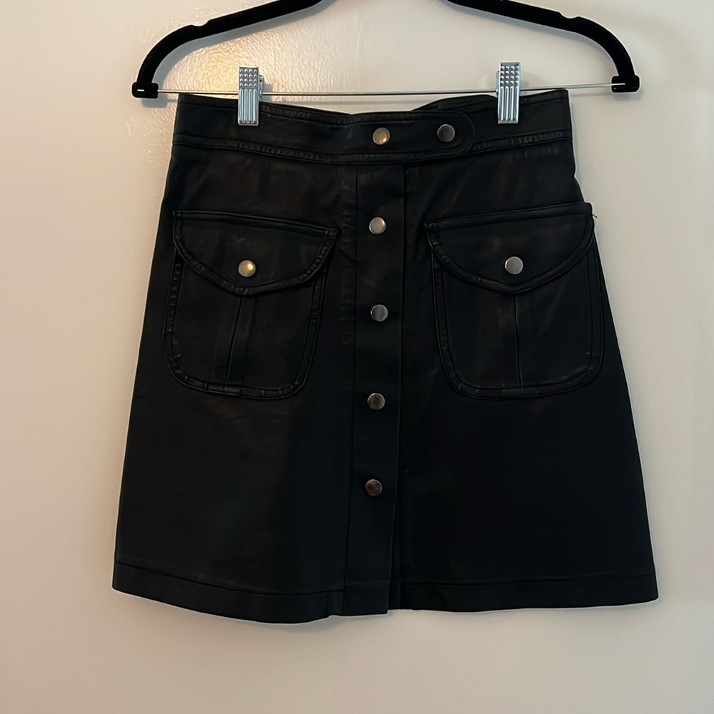 Frnch Paris Leather A-line skirt